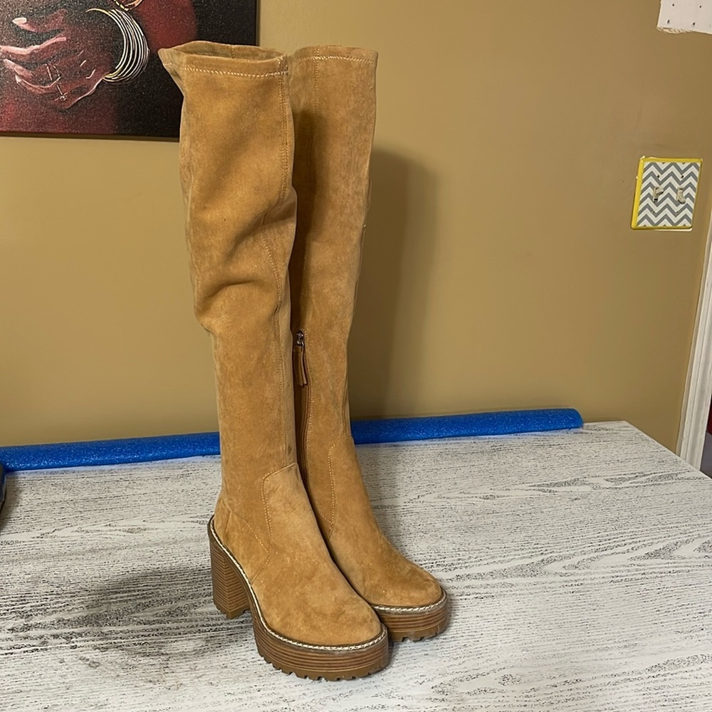 Steve Madden Kascade Womens Lugged Sole Platform Over-the-knee 8